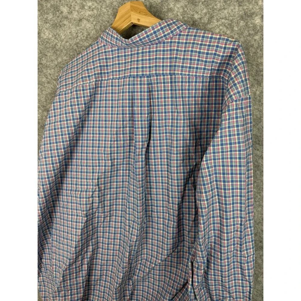 Polo Ralph Lauren Shirt Mens 3XB Big Plaid Long Sleeve Pink Blue Button Up Pony